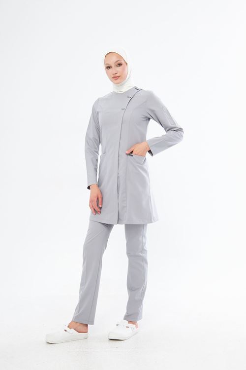 Nef Medikal Elegance Açık Gri Tesettür Takım