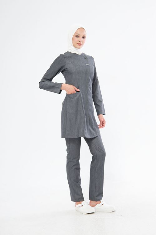 Nef Medikal Elegance Antrasit Gri Tesettür Takım