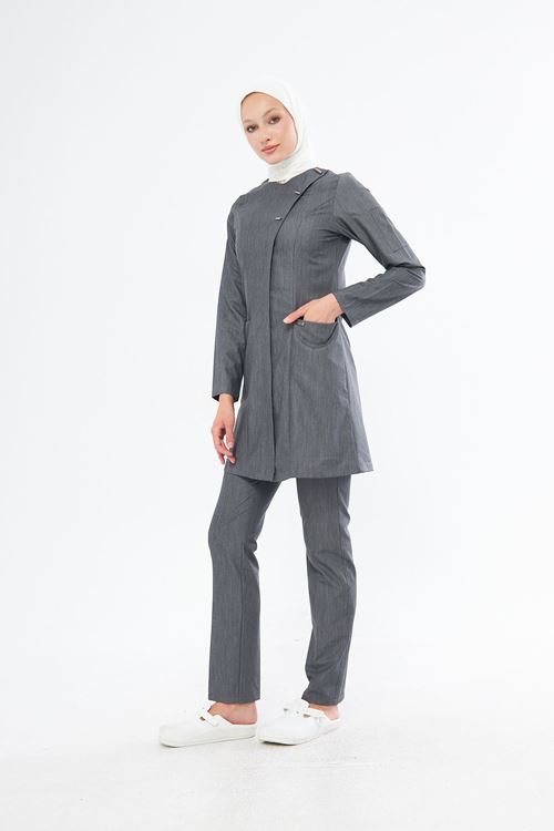 Nef Medikal Elegance Antrasit Gri Tesettür Takım