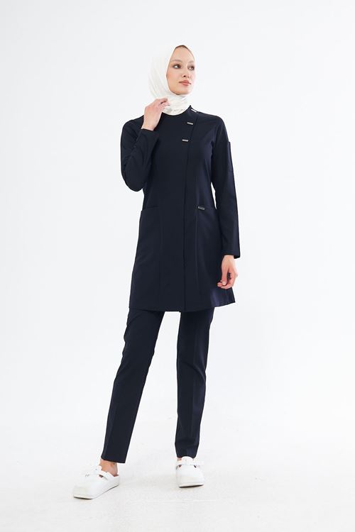 Nef Medikal Elegance Lacivert Tesettür Takım
