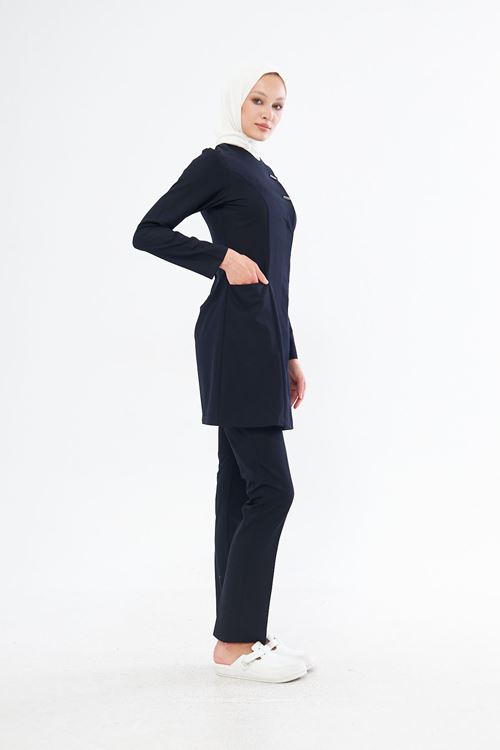 Nef Medikal Elegance Lacivert Tesettür Takım