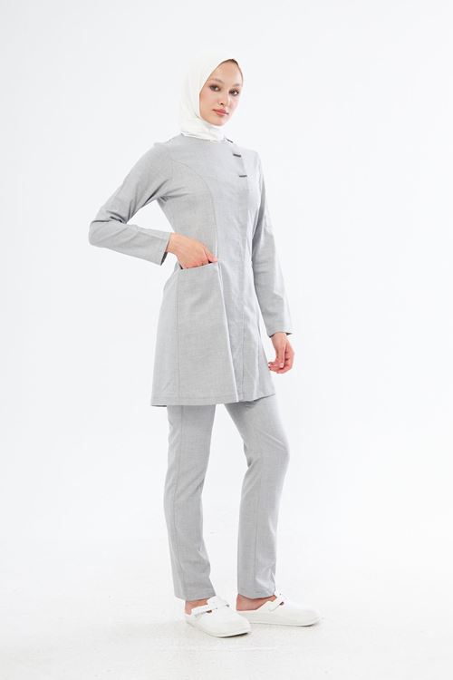 Nef Medikal Elegance Açık Gri Tesettür Takım