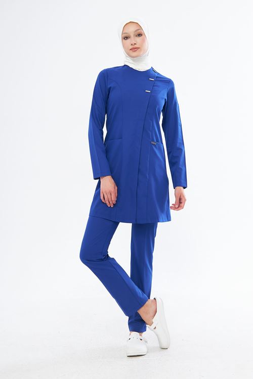 Nef Medikal Elegance Saks Mavi Tesettür Takım