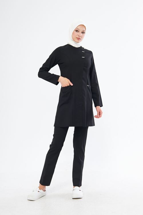 Nef Medikal Elegance Siyah Tesettür Takım