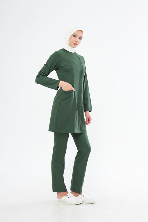 Nef Medikal Elegance Kına Yeşili Tesettür Takım