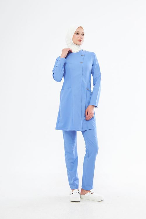 Nef Medikal Elegance Mavi Tesettür Takım