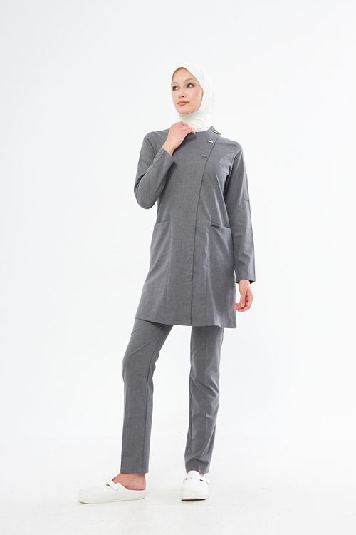 Nef Medikal Elegance Antrasit Gri Tesettür Takım