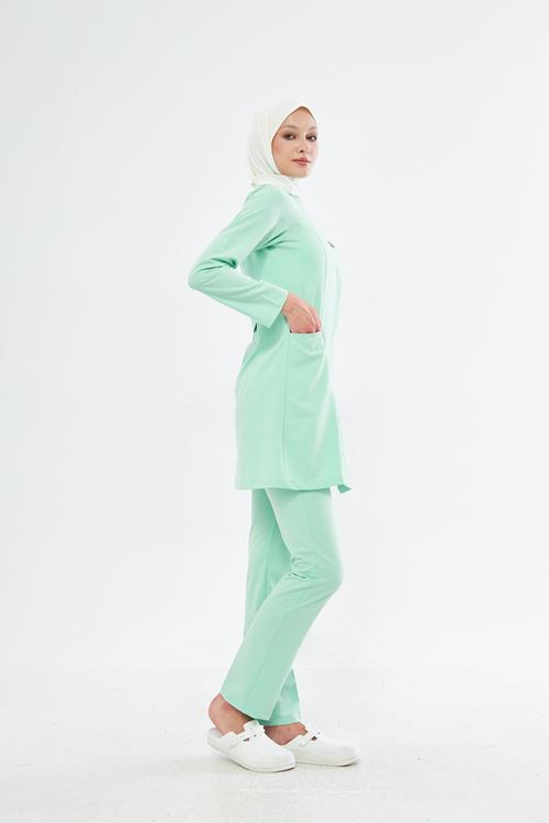 Nef Medikal Elegance Su Yeşili Tesettür Takım