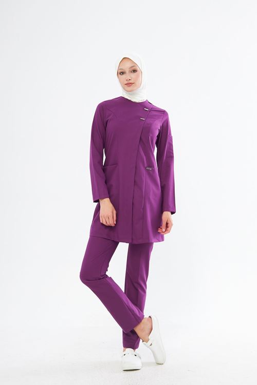 Nef Medikal Elegance Eflatun Tesettür Takım