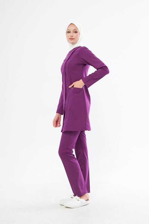 Nef Medikal Elegance Eflatun Tesettür Takım