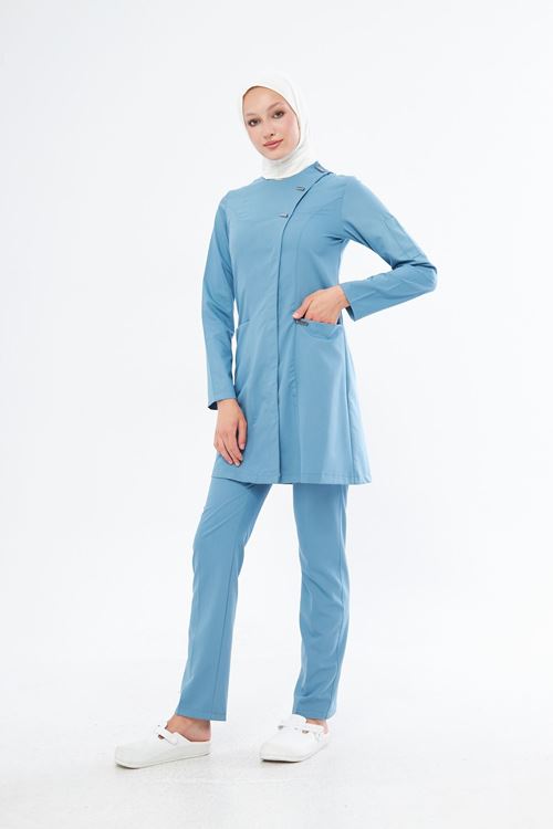 Nef Medikal Elegance Bulut Mavi Tesettür Takım
