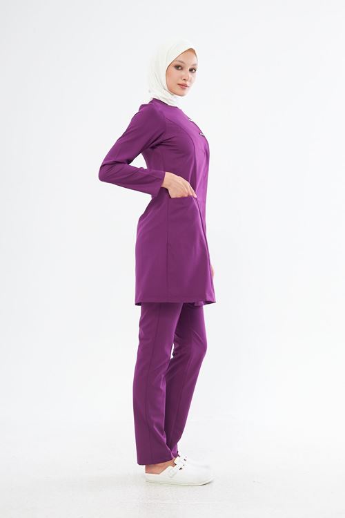 Nef Medikal Elegance Eflatun Tesettür Takım