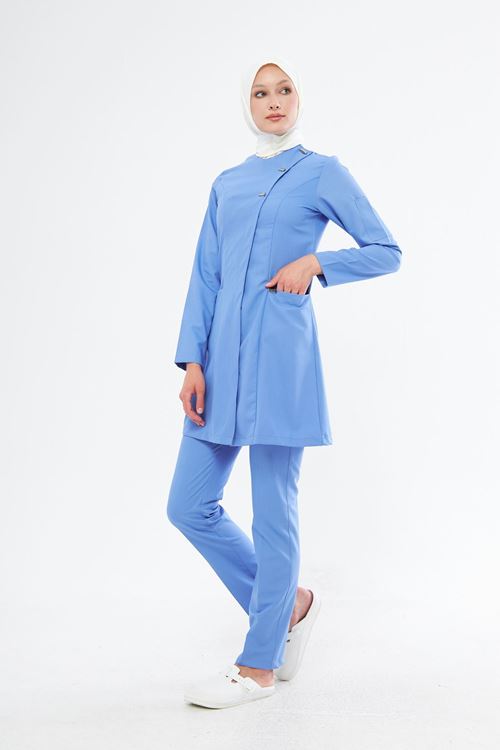 Nef Medikal Elegance Mavi Tesettür Takım