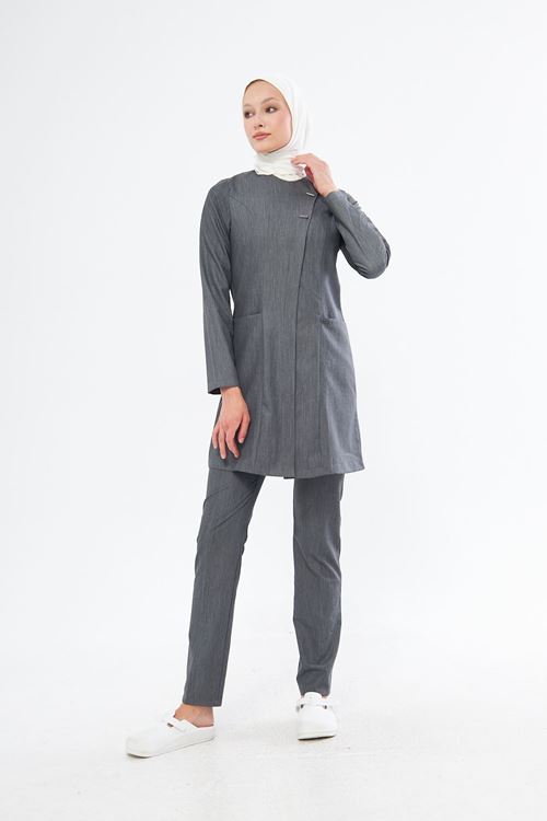 Nef Medikal Elegance Antrasit Gri Tesettür Takım