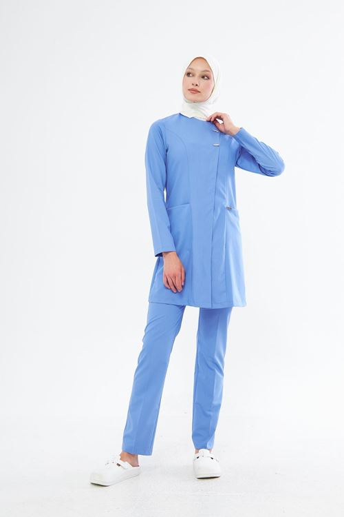 Nef Medikal Elegance Mavi Tesettür Takım