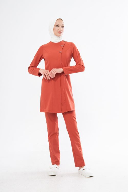 Nef Medikal Elegance Turuncu Tesettür Takım