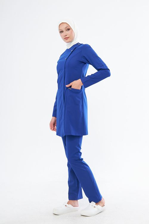 Nef Medikal Elegance Saks Mavi Tesettür Takım