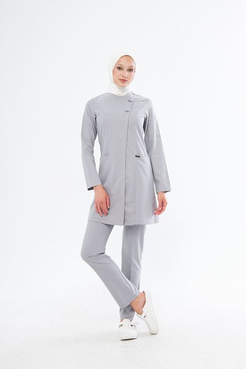Nef Medikal Elegance Açık Gri Tesettür Takım