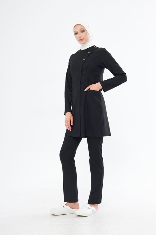 Nef Medikal Elegance Siyah Tesettür Takım