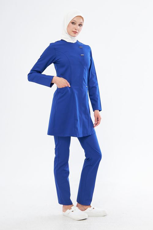 Nef Medikal Elegance Saks Mavi Tesettür Takım