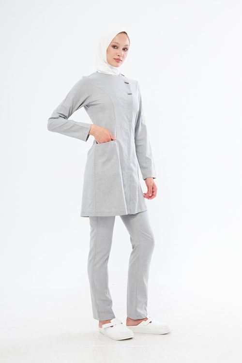 Nef Medikal Elegance Santana Açık Gri Tesettür Takım