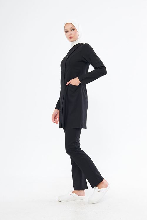 Nef Medikal Elegance Siyah Tesettür Takım