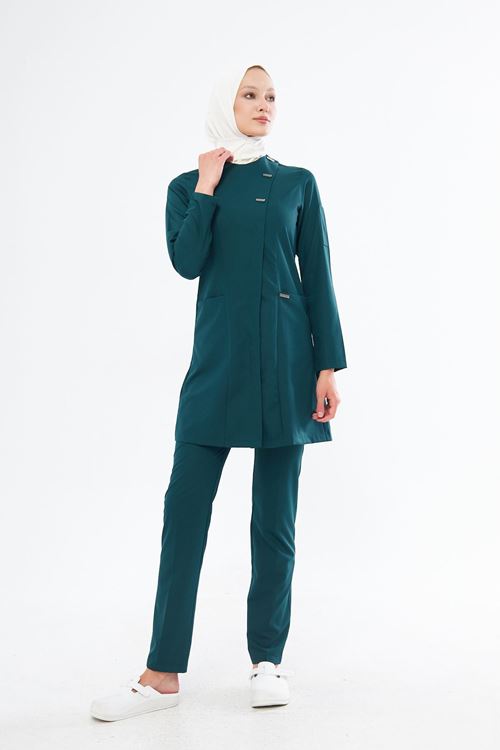 Nef Medikal Elegance Zümrüt Yeşili Tesettür Takım