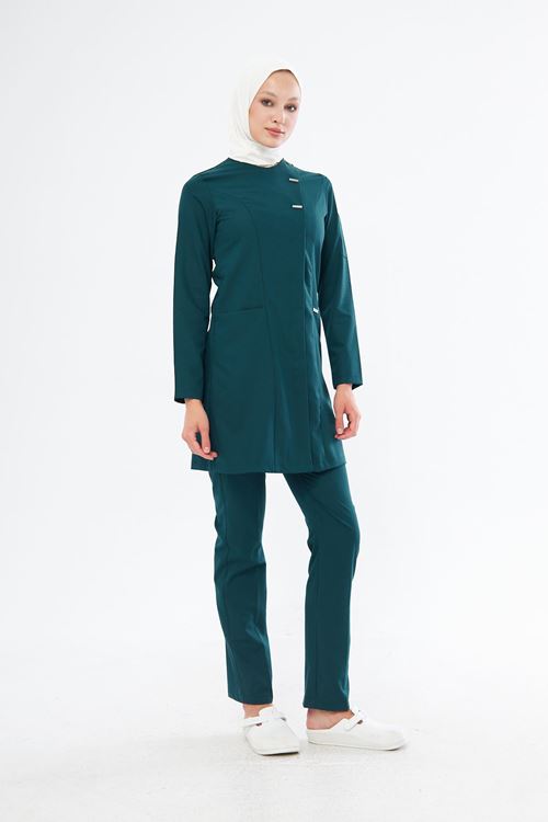 Nef Medikal Elegance Zümrüt Yeşili Tesettür Takım