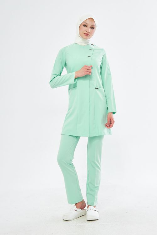 Nef Medikal Elegance Su Yeşili Tesettür Takım