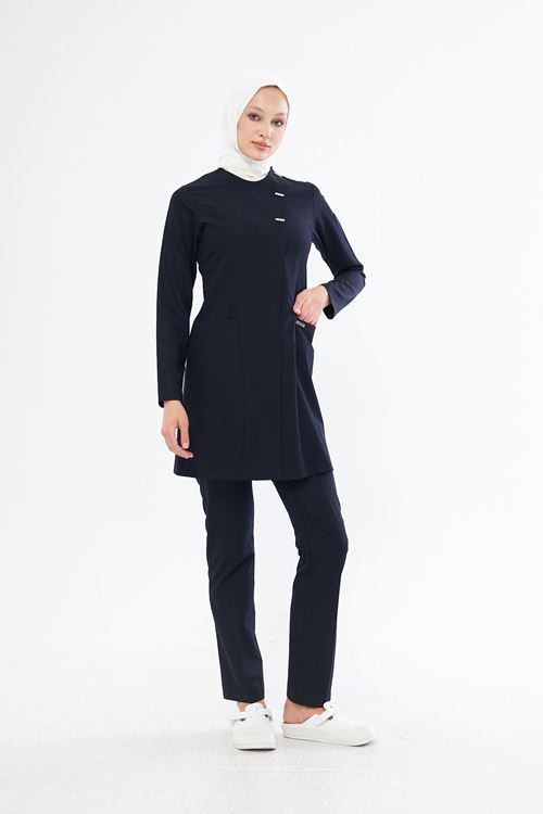 Nef Medikal Elegance Lacivert Tesettür Takım