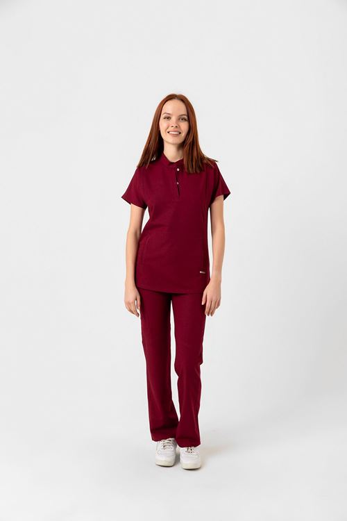 Nef Medikal New Line Bordo Kadın Takım 