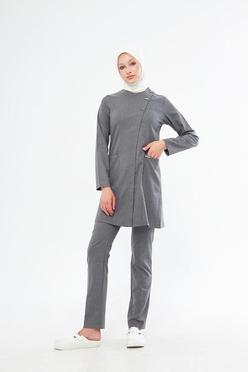 Nef Medikal Elegance Santana Antrasit Gri Tesettür Takım