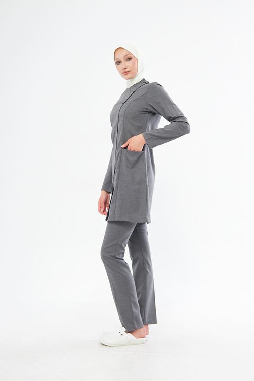 Nef Medikal Elegance Santana Antrasit Gri Tesettür Takım