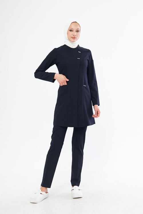 Nef Medikal Elegance Santana Lacivert Tesettür Takım