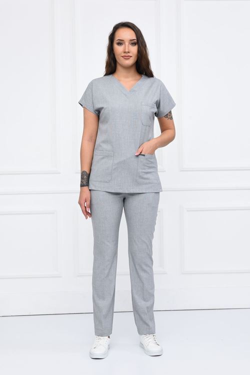 Nefmed Üniforma Greys Santana Açık Gri Kadın Takım