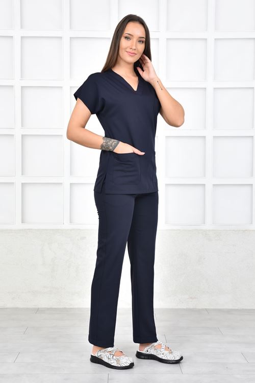 Nefmed Üniforma Greys Lacivert Kadın Takım