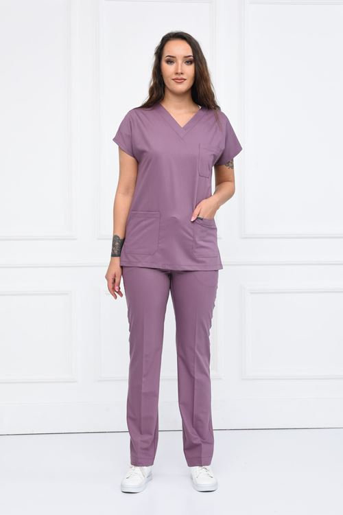 Nefmed Üniforma Greys Leylak Kadın Takım