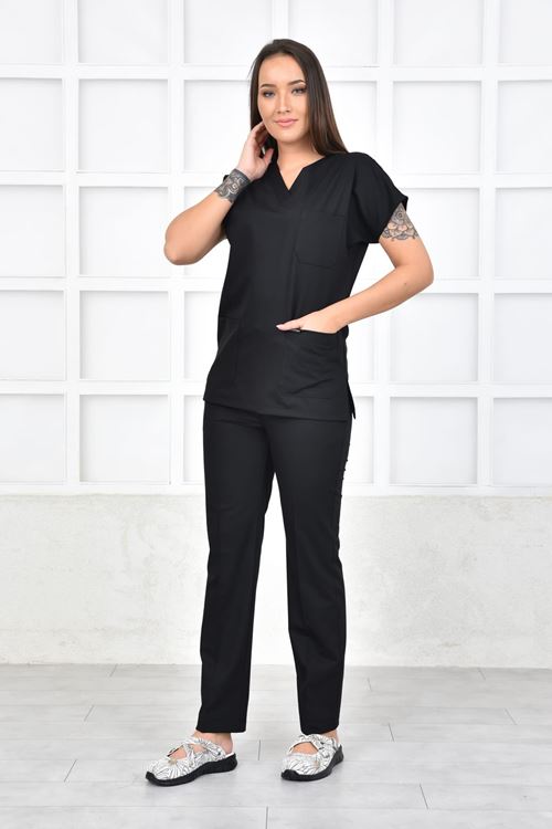 Nefmed Üniforma Greys Siyah Kadın Takım