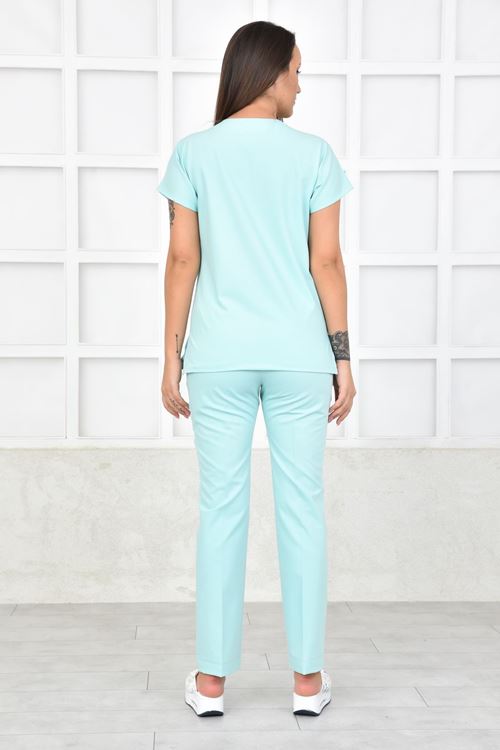 Nefmed Üniforma Greys Su Yeşili Kadın Takım