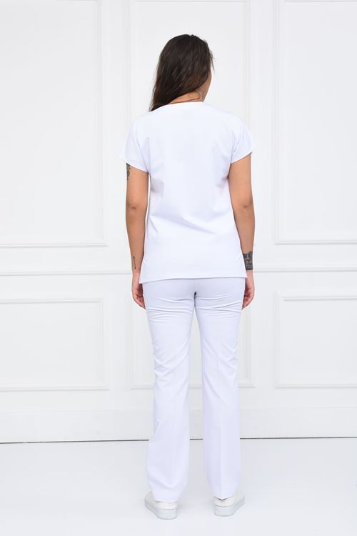 Nefmed Üniforma Greys Beyaz Kadın Takım