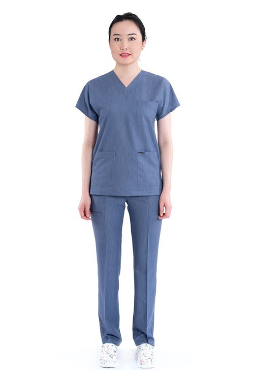 Nefmed Üniforma Greys Kot Mavi Kadın Takım