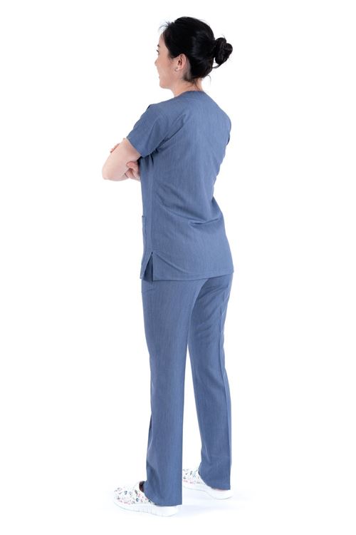 Nefmed Üniforma Greys Kot Mavi Kadın Takım
