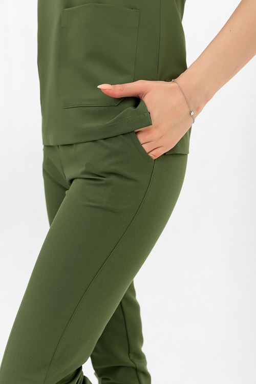 Nefmed Üniforma Greys Kına Yeşil Kadın Takım