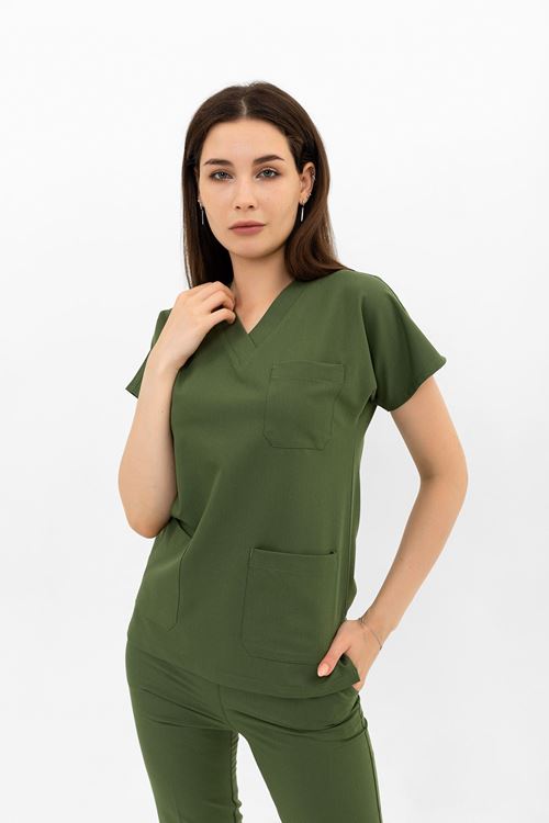Nefmed Üniforma Greys Kına Yeşil Kadın Takım