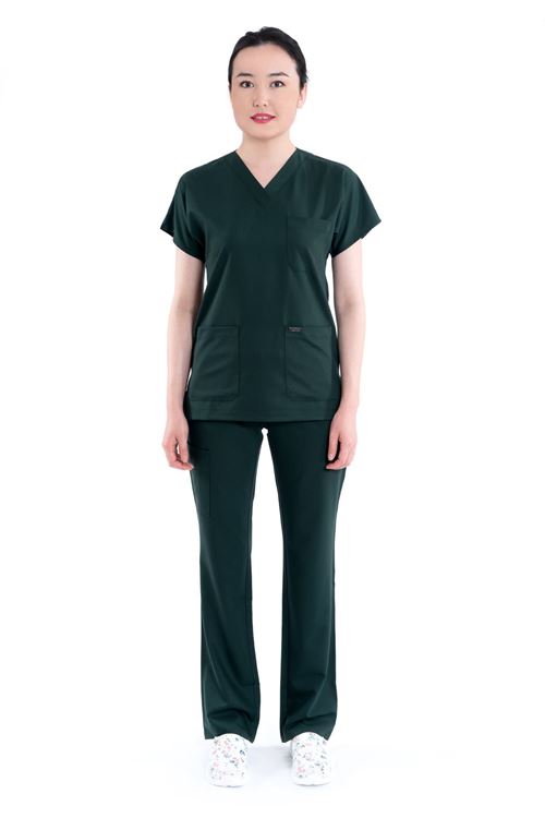 Nefmed Üniforma Zümrüt Yeşili Kadın Takım