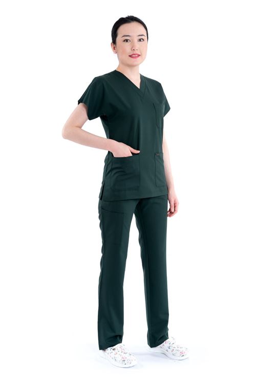 Nefmed Üniforma Zümrüt Yeşili Kadın Takım