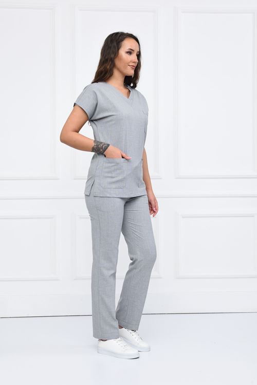 Nefmed Üniforma Greys Santana Açık Gri Kadın Takım