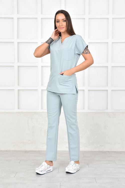 Nefmed Üniforma Greys Açık Küf Kadın Takım
