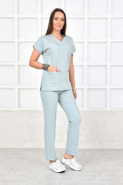 Nefmed Üniforma Greys Açık Küf Kadın Takım