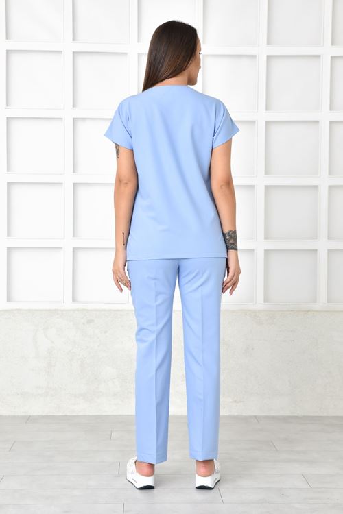Nefmed Üniforma Greys Bebe Mavi Kadın Takım